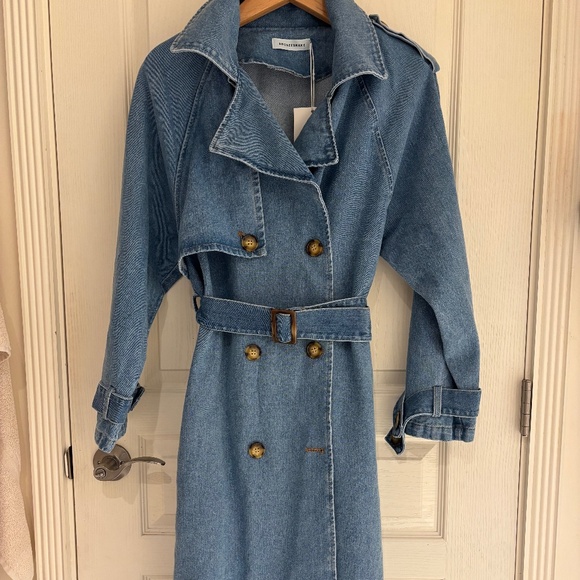 Brand New Bronze Snake Ashley Denim Trench Coat - Picture 1 of 5